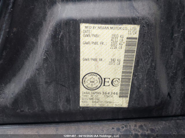 1N4AL3AP9FN364346 Nissan Altima 2.5/s/sv/sl
