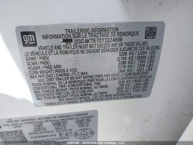 Продажа на аукционе авто 2026 Chevrolet Silverado K3500 Lt, vin: 2GC4KTE72T1124606, номер лота: 12591508
