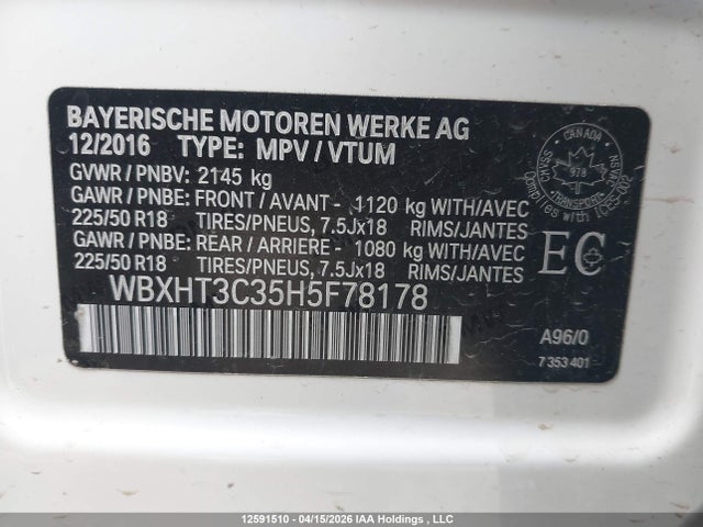 WBXHT3C35H5F78178 BMW X1 Xdrive28i