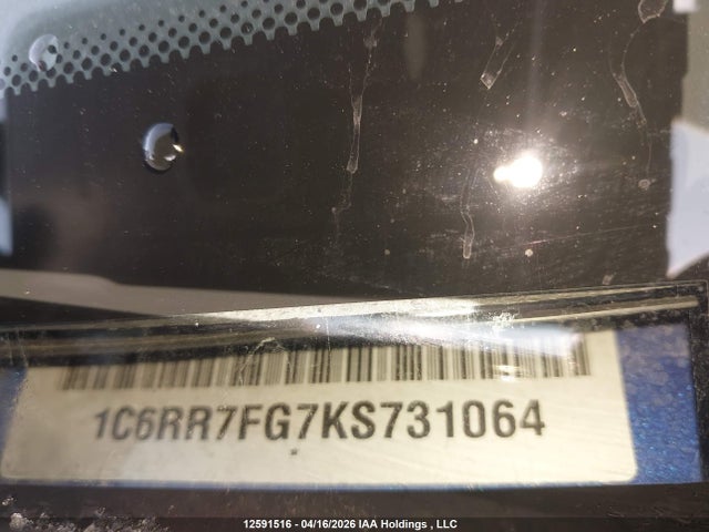 12591516 :رقم المزاد ، 1C6RR7FG7KS731064 vin ، 2019 Ram 1500 Classic Tradesman مزاد بيع