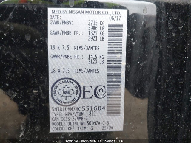 5N1DL0MM7HC551604 Infiniti QX60