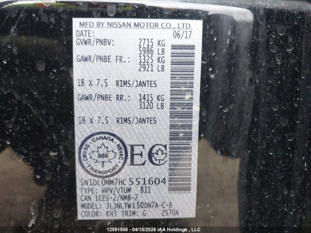5N1DL0MM7HC551604 Infiniti QX60