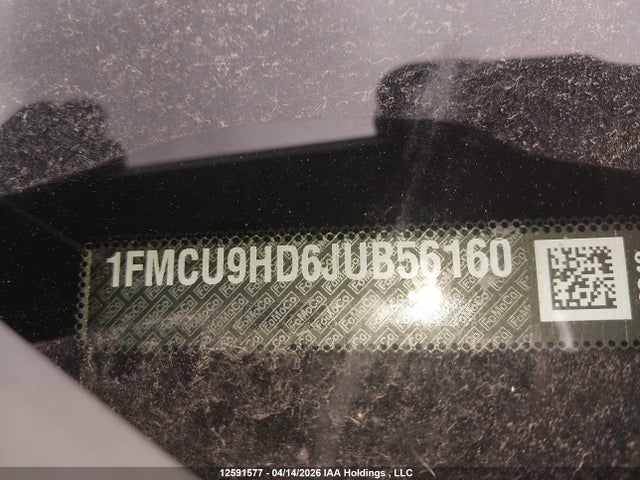 1FMCU9HD6JUB56160 Ford ESCAPE SEL