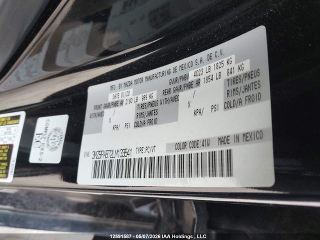 Mazda Mazda3 Gs/gx 2020 3MZBPAB72LM133541 Image 9