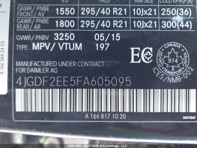 Продажа на аукционе авто 2015 Mercedes-benz Gl 350 Bluetec 4matic, vin: 4JGDF2EE5FA605095, номер лота: 12591592