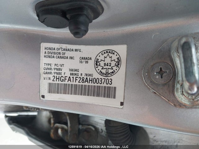 Aukcja sprzedaży 2010 Honda Civic Dx/dx-a, vin: 2HGFA1F28AH003703, numer aukcji: 12591619