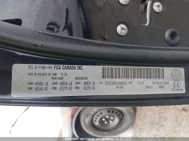 12591655 :رقم المزاد ، 2C3CDZAG2JH263223 vin ، 2018 Dodge Challenger Sxt مزاد بيع
