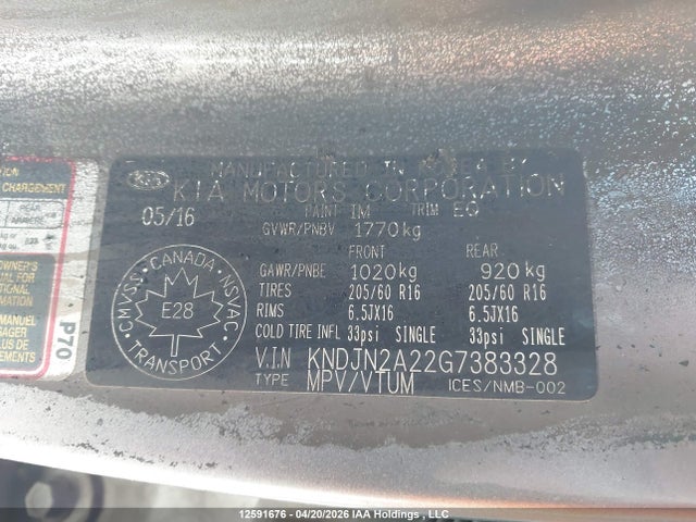KNDJN2A22G7383328 KIA Soul