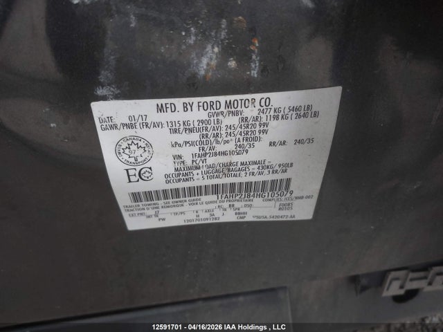 1FAHP2J84HG105079 Ford Taurus Limited