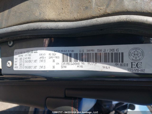 1C4PJMBS1GW349449 Jeep Cherokee Trailhawk