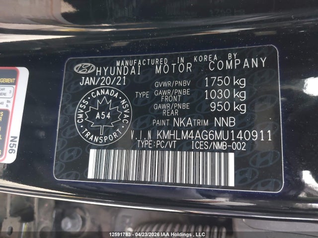 KMHLM4AG6MU140911 Hyundai Elantra Preferred Ivt