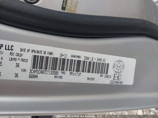 Aukcja sprzedaży 2012 Dodge Journey Cvp/se Plus, vin: 3C4PDCAB7CT133589, numer aukcji: 12591844
