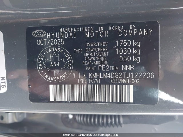 2026 Hyundai Elantra Sel Sport მანქანა იყიდება აუქციონზე, vin: KMHLM4DG2TU122206, აუქციონის ნომერი: 12591848