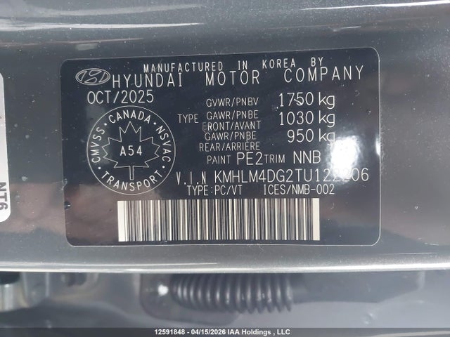 2026 Hyundai Elantra Sel Sport მანქანა იყიდება აუქციონზე, vin: KMHLM4DG2TU122206, აუქციონის ნომერი: 12591848