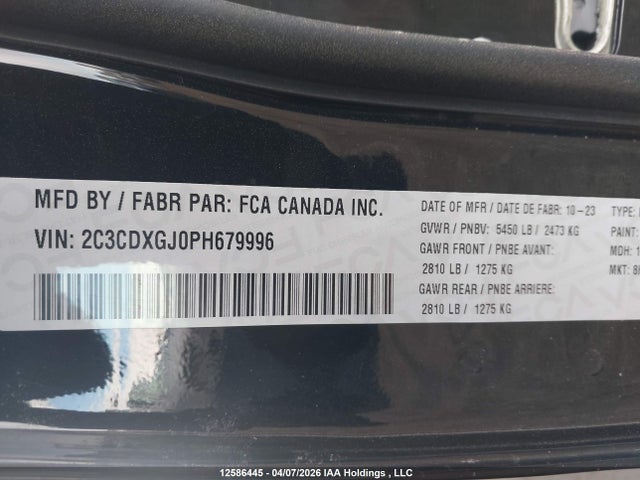 Aukcja sprzedaży 2023 Dodge Charger Scat Pack 392, vin: 2C3CDXGJ0PH679996, numer aukcji: 12586445