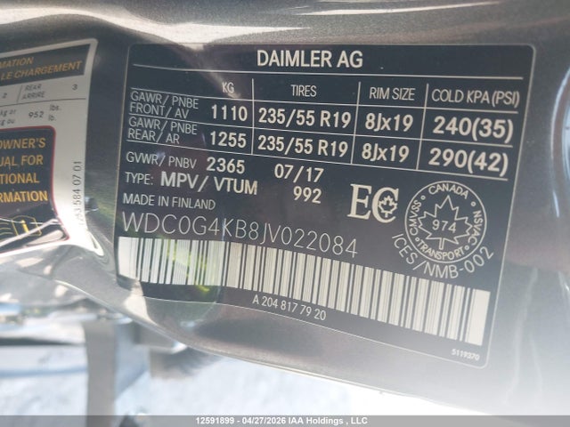 WDC0G4KB8JV022084 Mercedes-Benz Glc 300 4matic