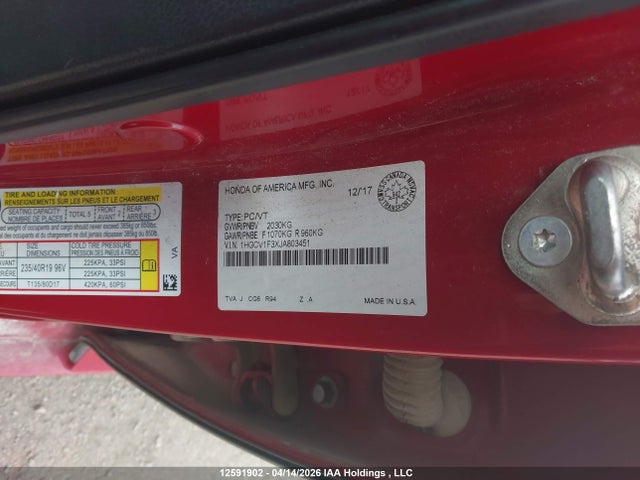 1HGCV1F3XJA803451 Honda Accord Sport