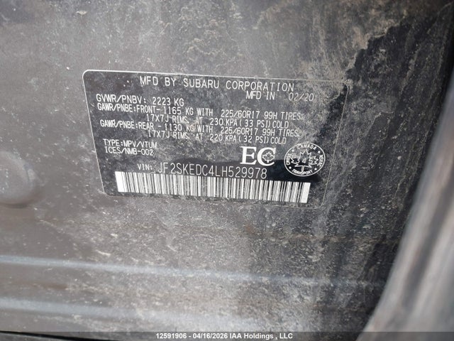 JF2SKEDC4LH529978 Subaru Forester Premium
