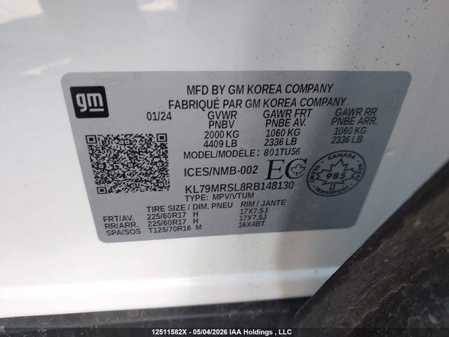 KL79MRSL8RB148130 Chevrolet Trailblazer Lt