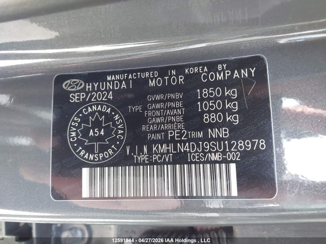 2025 Hyundai Elantra Luxury Hybrid მანქანა იყიდება აუქციონზე, vin: KMHLN4DJ9SU128978, აუქციონის ნომერი: 12591944