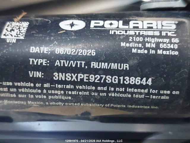 3NSXPE927SG138644 Polaris Rzr Pro Xp Sport