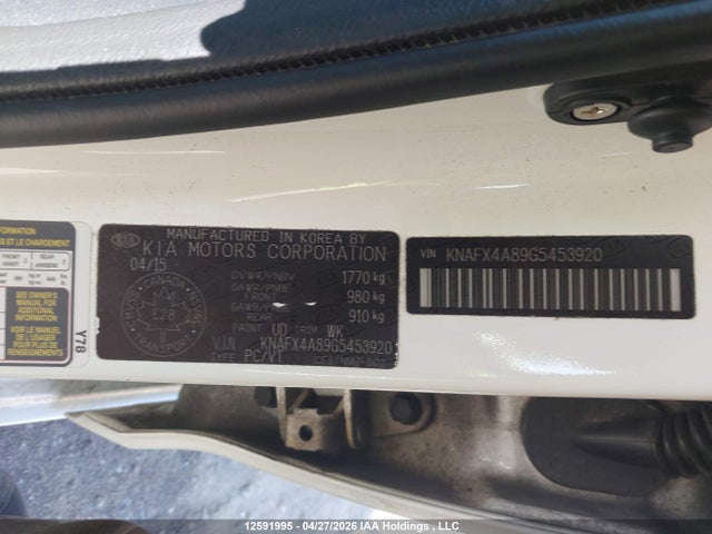 2016 Kia Forte 2.0l Ex/2.0l Ex Se მანქანა იყიდება აუქციონზე, vin: KNAFX4A89G5453920, აუქციონის ნომერი: 12591995