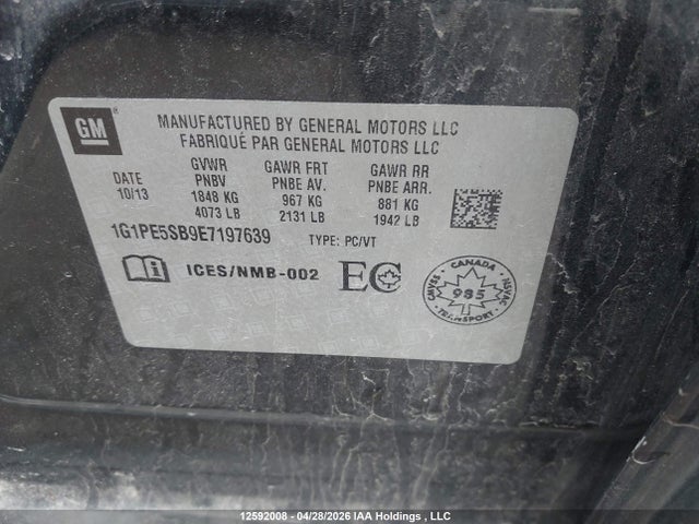1G1PE5SB9E7197639 Chevrolet Cruze