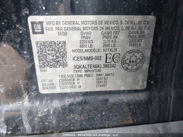 3GKALTEX6KL390342 GMC Terrain