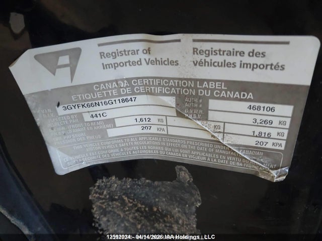 2006 Cadillac Escalade Esv Standard მანქანა იყიდება აუქციონზე, vin: 3GYFK66N16G118647, აუქციონის ნომერი: 12592034