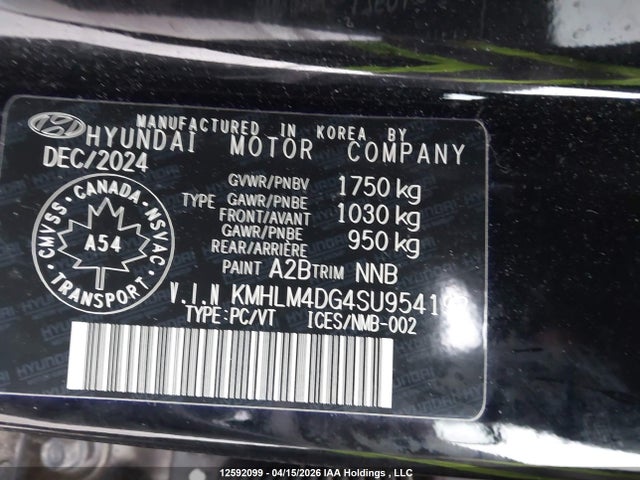 2025 Hyundai Elantra Sel Sport მანქანა იყიდება აუქციონზე, vin: KMHLM4DG4SU954192, აუქციონის ნომერი: 12592099