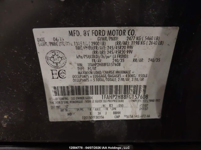 1FAHP2H88FG157608 Ford TAURUS SEL