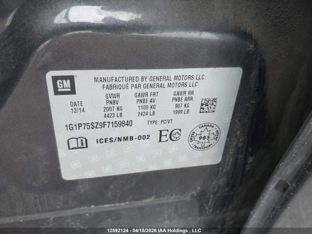 1G1P75SZ9F7159840 Chevrolet Cruze