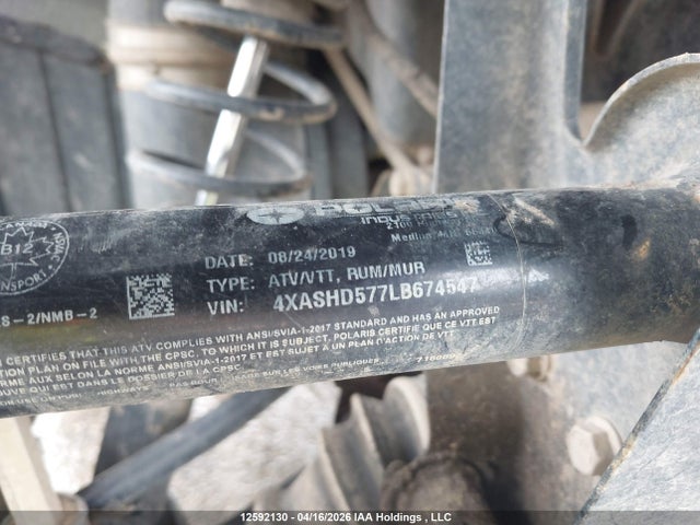 12592130 :رقم المزاد ، 4XASHD577LB674547 vin ، 2020 Polaris Sportsman 570 Hunter Edition مزاد بيع