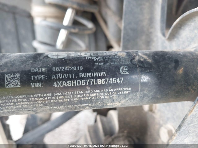 12592130 :رقم المزاد ، 4XASHD577LB674547 vin ، 2020 Polaris Sportsman 570 Hunter Edition مزاد بيع