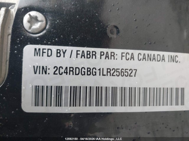 12592150 :رقم المزاد ، 2C4RDGBG1LR256527 vin ، 2020 Dodge Grand Caravan Se مزاد بيع