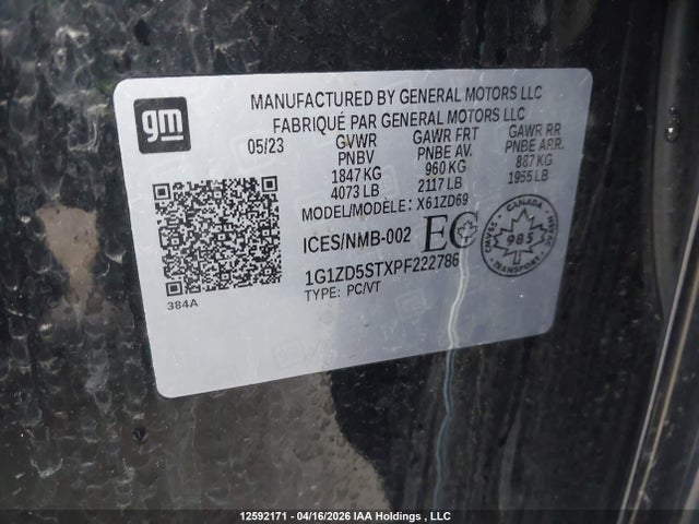 1G1ZD5STXPF222786 Chevrolet MALIBU LT