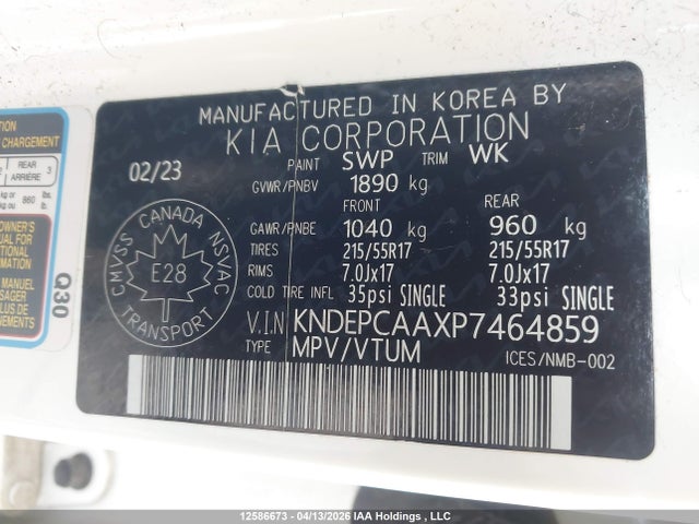 KNDEPCAAXP7464859 KIA Seltos Lx