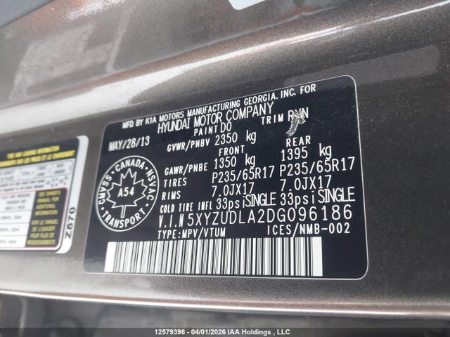 Продаж на аукціоні авто 2013 Hyundai Santa Fe Sport 2.0t Premium, vin: 5XYZUDLA2DG096186, номер лоту: 12579396