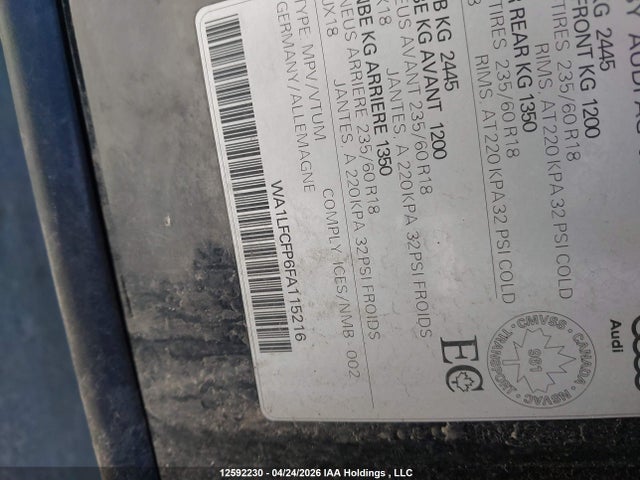 WA1LFCFP6FA115216 Audi Q5 2.0t Progressiv