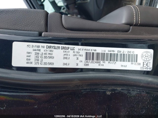 Aukcja sprzedaży 2014 Jeep Grand Cherokee Summit, vin: 1C4RJFJG5EC408082, numer aukcji: 12592256