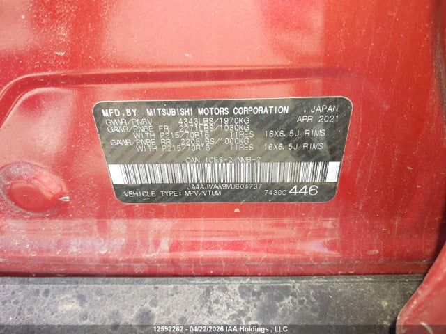 JA4AJVAW9MU604737 Mitsubishi RVR
