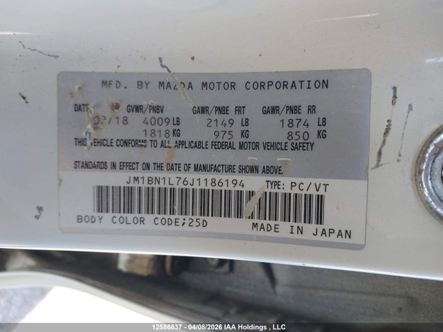 JM1BN1L76J1186194 Mazda Mazda3 50th Anniversary Edition/gs
