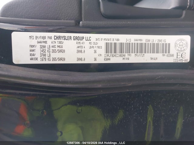 1C4RJFBG4EC108340 Jeep Grand Cherokee Limited