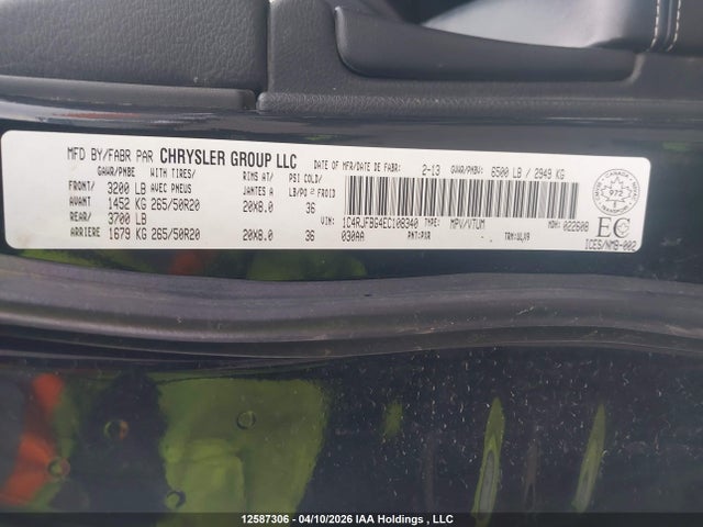 1C4RJFBG4EC108340 Jeep Grand Cherokee Limited