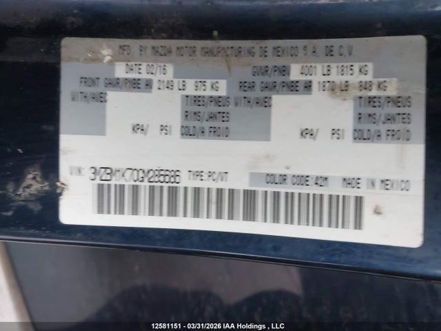 3MZBM1K70GM285686 Mazda Mazda3 Gx