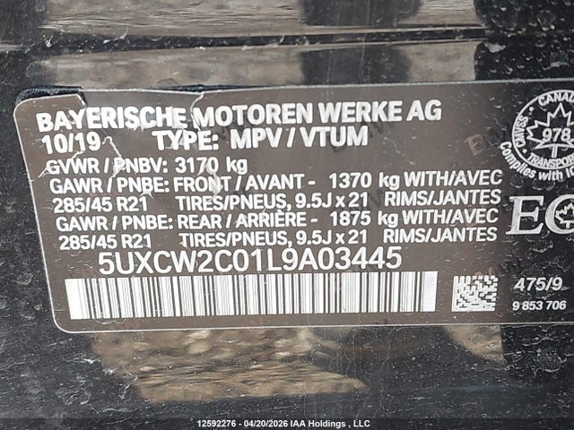Продажа на аукционе авто 2020 Bmw X7 Xdrive40i, vin: 5UXCW2C01L9A03445, номер лота: 12592276