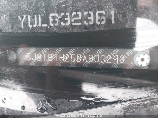 12578460 :رقم المزاد ، 5J8TB1H25BA800293 vin ، 2011 Acura Rdx مزاد بيع