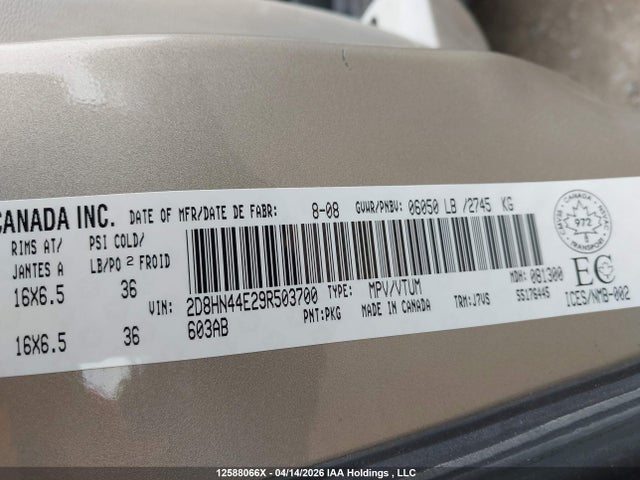 Продажа на аукционе авто 2009 Dodge Grand Caravan Se, vin: 2D8HN44E29R503700, номер лота: 12588066