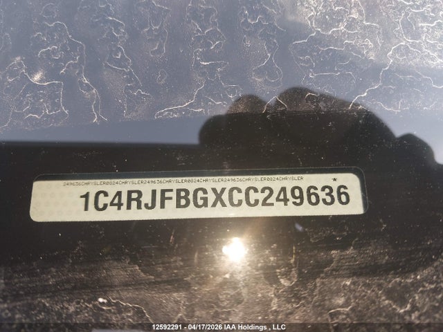 12592291 :رقم المزاد ، 1C4RJFBGXCC249636 vin ، 2012 Jeep Grand Cherokee Limited مزاد بيع