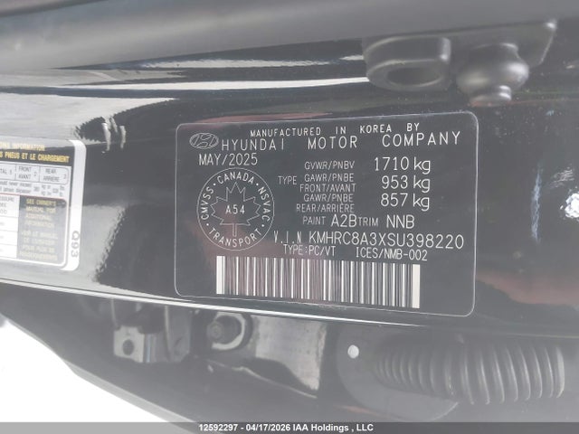 2025 Hyundai Venue Sel/limited მანქანა იყიდება აუქციონზე, vin: KMHRC8A3XSU398220, აუქციონის ნომერი: 12592297